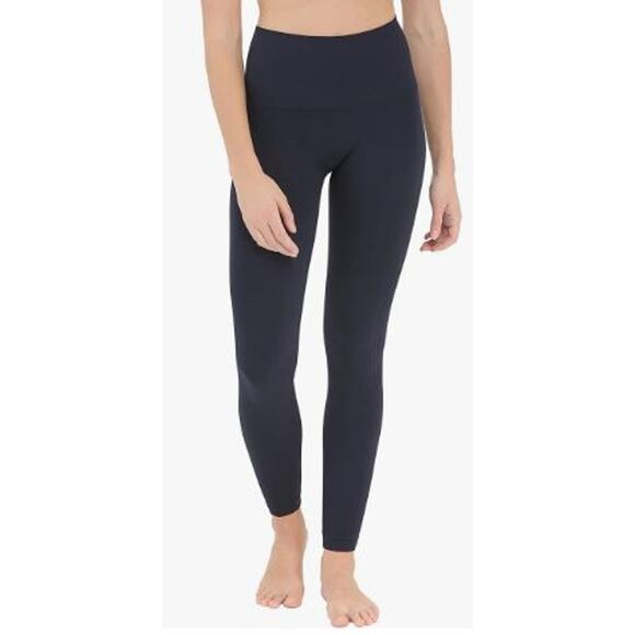 Spanx Seamless Leggings Tummy Control Navy Size Medium - Picture 1 of 7